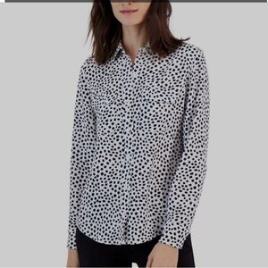 Alfani Black and White Long Sleeve Button Down Shirt